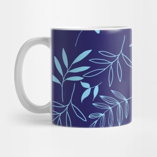 Light blue leaf pattern Mug